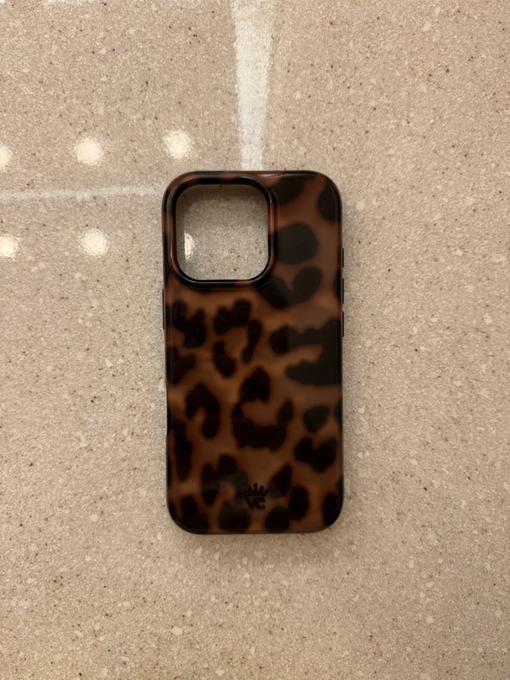 Leopard Print Velvet Caviar Phone Case — Brown